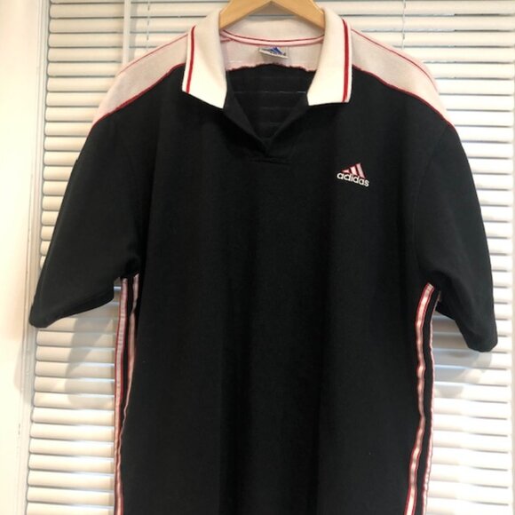 adidas Other - Adidas Vintage Black White Red Polo Shirt Size XXL